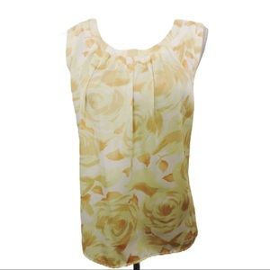 Talbots Yellow Floral Top